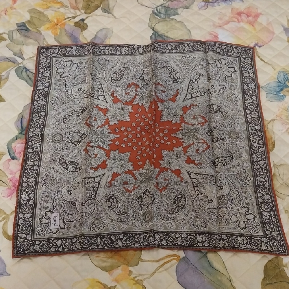 Vintage Yves Saint Laurent "Foulards" Line Paisley Scarf